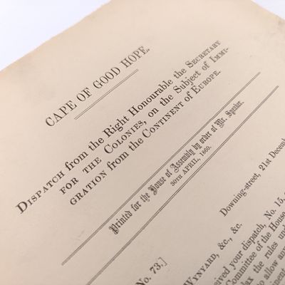 Cape of Good Hope 1859 Dispatch from the Right Honourable the secretary for the colonies