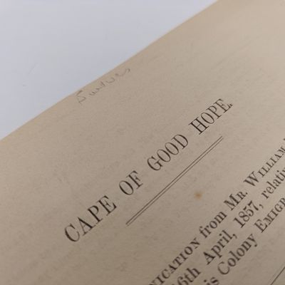 Cape of Good Hope 1857 Copy of Communication from Mr William Berg of Cape Town