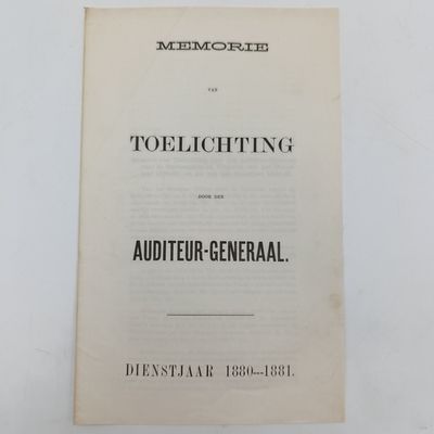 Orange Free State 1881 Memorie van Toelichting door den auditeur-generaal - Various issues in OFS