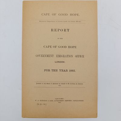 Cape of Good Hope 1882 Report of the Government emigrations office (London) for the year 1882 - 4 Loose pages