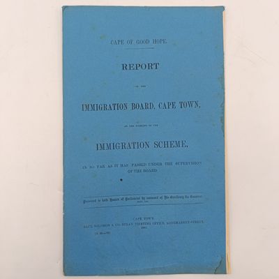 Cape of Good Hope 1861 Report of the Immigration Board