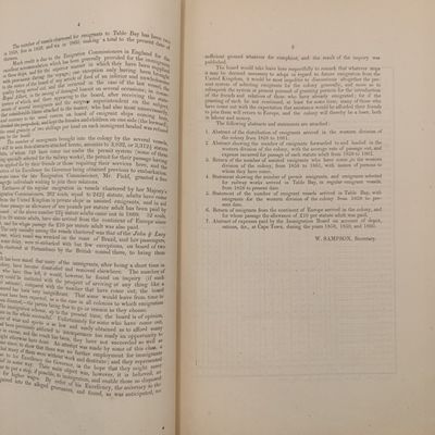Cape of Good Hope 1861 Report of the Immigration Board