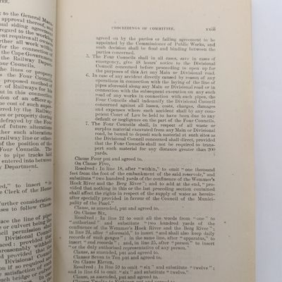 Cape of Good Hope 1907 Report of the select committee on the Southern Suburbs water supply bill - very interesting reading