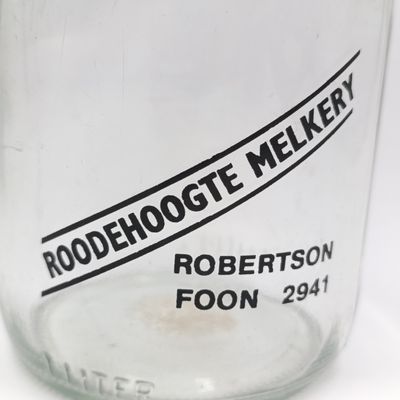 Vintage Roodehoogte Melkery Robertson glass milk bottle