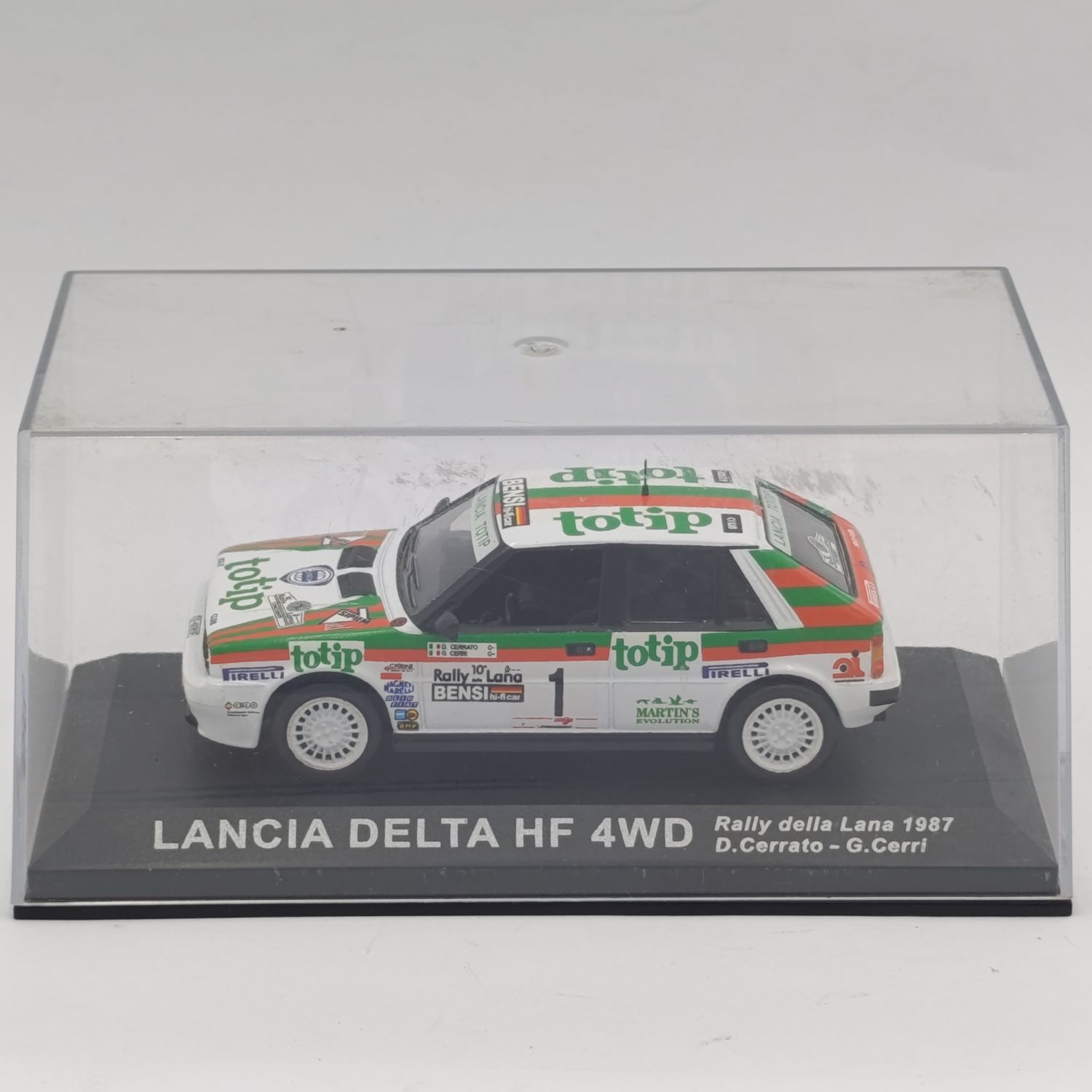 Lancia Delta HF 4WD die-cast rally model car - scale 1/43