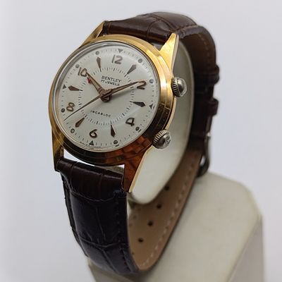 Vintage Bentley alarm manual wind mechanical mens watch - excellent working condition