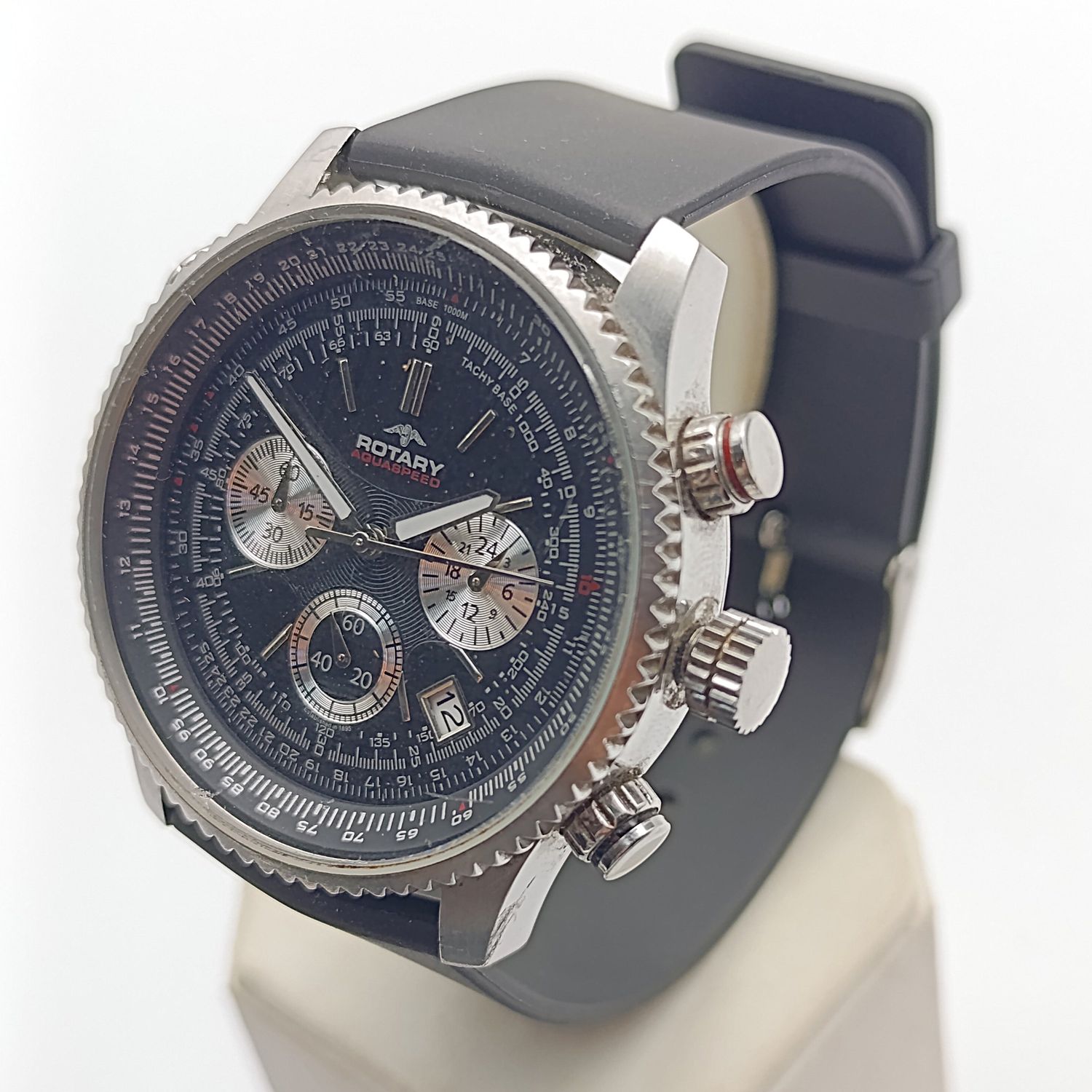 Rotary Aquaspeed quartz chronograph mens watch - working