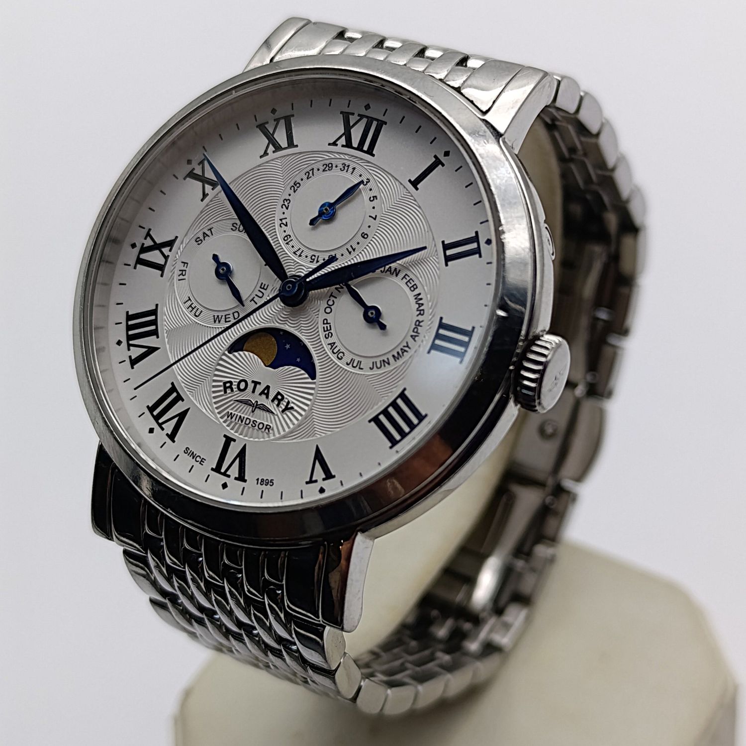 Rotary Windsor Moonphase mens quarts watch - working