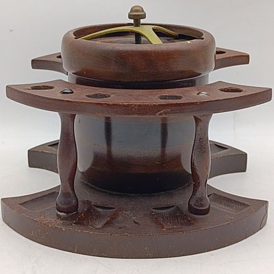 Beautiful vintage wooden humidor / pipe stand