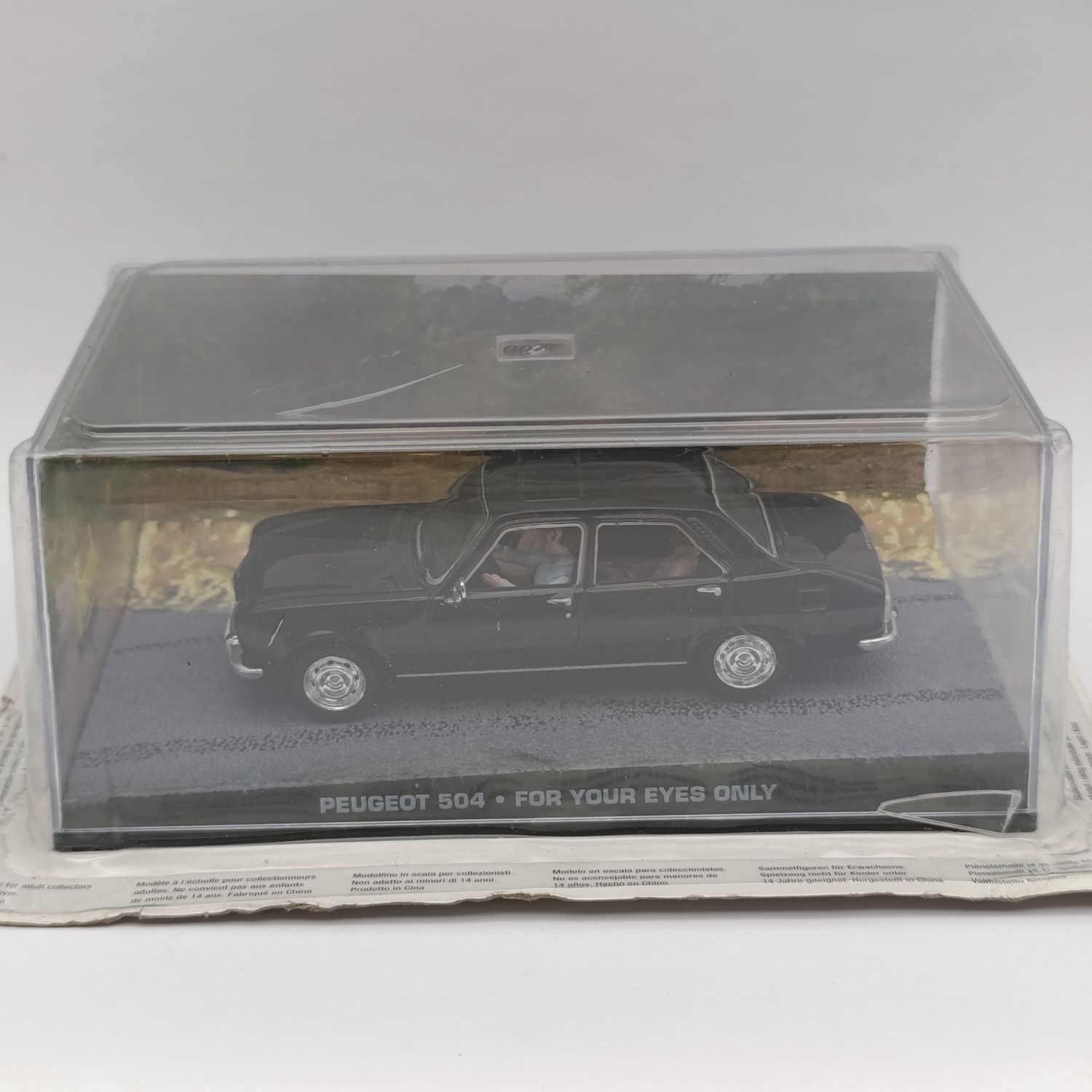 James Bond 007 Peugeot 504 die-cast model car - still sealed - case cracked