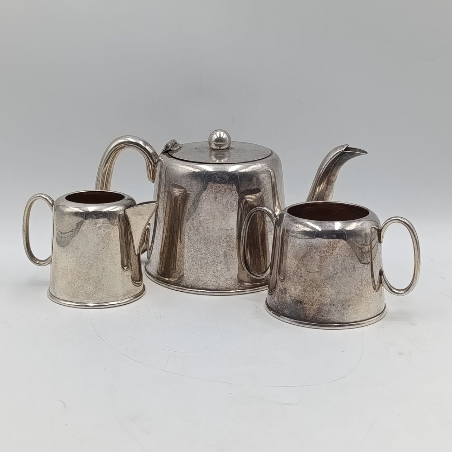 Vintage silverplated bachelor's tea set - teapot, milk jug, sugar bowl