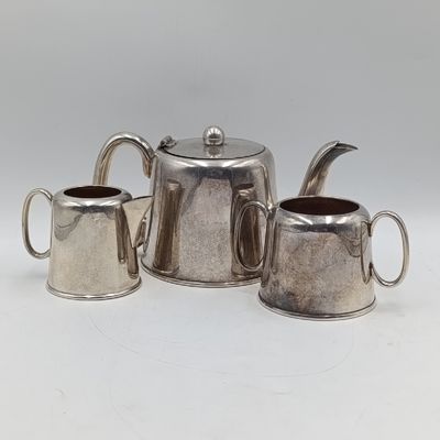 Vintage silverplated bachelor's tea set - teapot, milk jug, sugar bowl