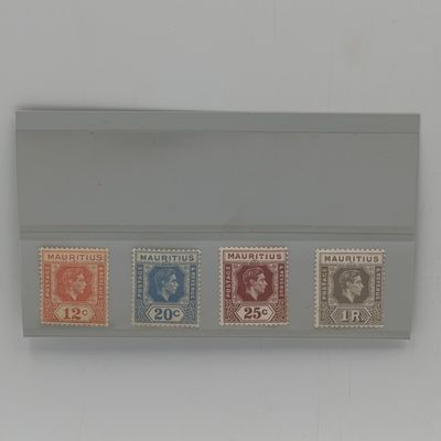Mauritius George 6 mint stamps 12c, 20c, 25c, 1 Rupee