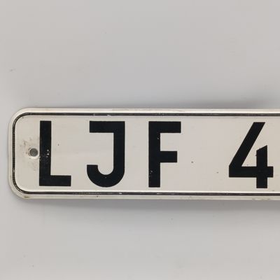 ​Vintage East German Democratic Repiblic vehicle numberplate - LJF 4-90