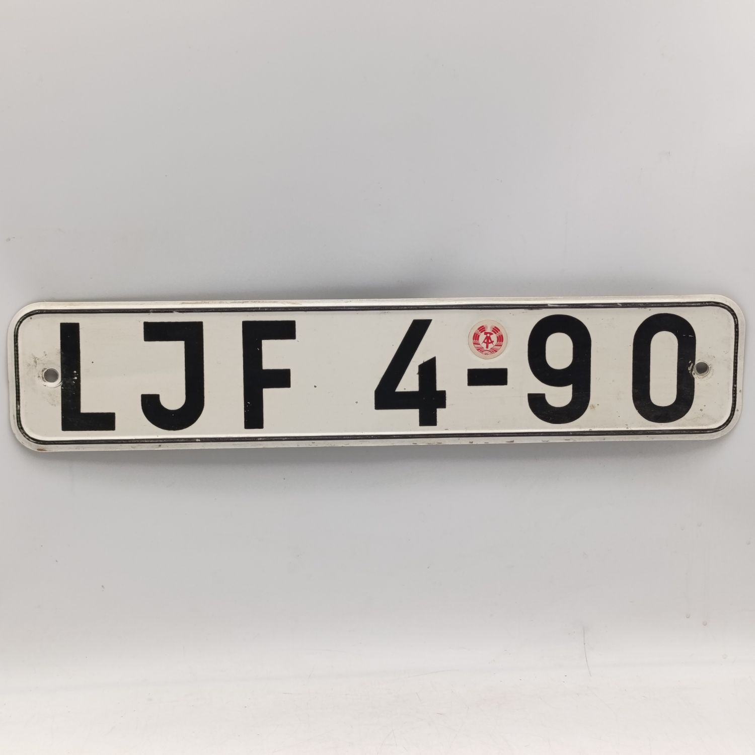 ​Vintage East German Democratic Repiblic vehicle numberplate - LJF 4-90