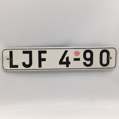 ​Vintage East German Democratic Repiblic vehicle numberplate - LJF 4-90