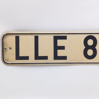 Vintage East German vehicle numberplate - LLE 8-57