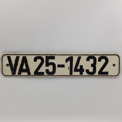 Vintage German vehicle numberplate VA 25-1432