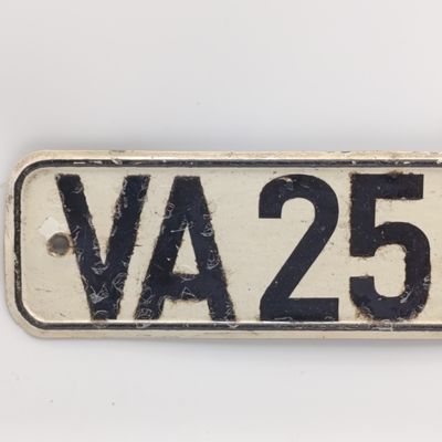 Vintage German vehicle numberplate VA 25-1432