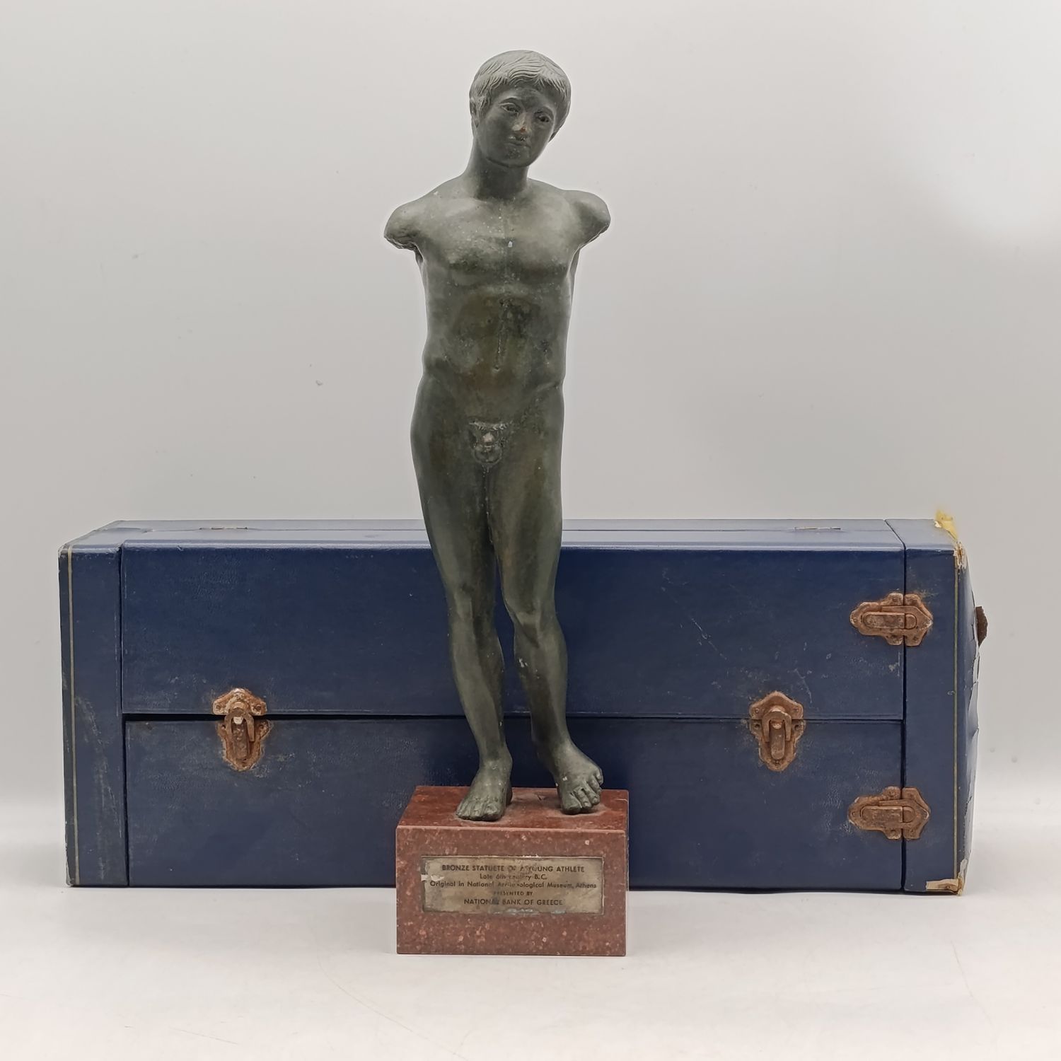 Bronze Statuete of a young Athlete presented by National Bank of Greece