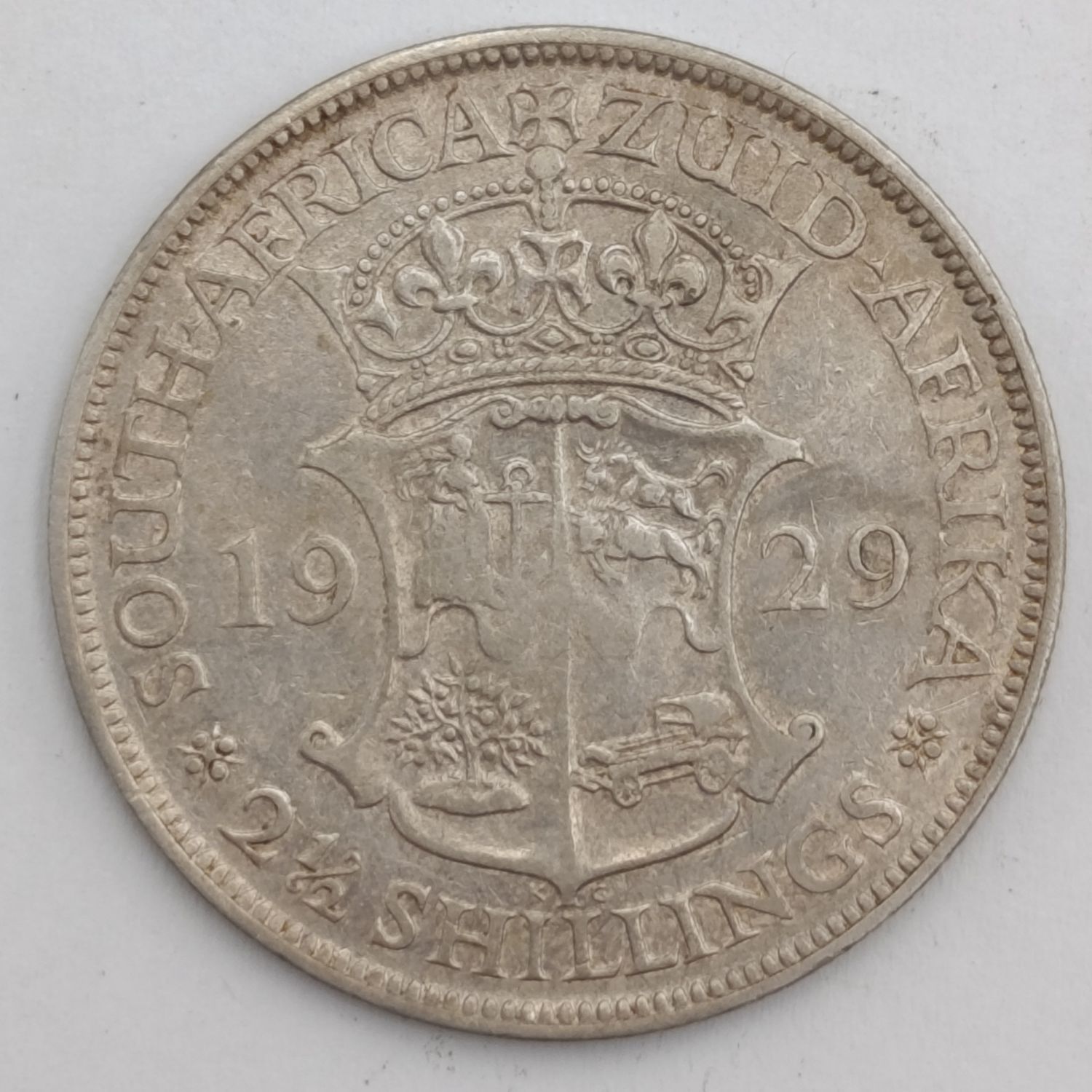 SA Union 1929 half crown 2.5 shilling aVF