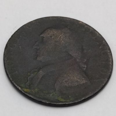 Undated Washington North Wales Evasion halfpenny-rare colonial coin late 1700's