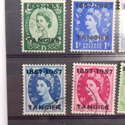 Great Britain Tangier 1857-1957 overprint used stamps