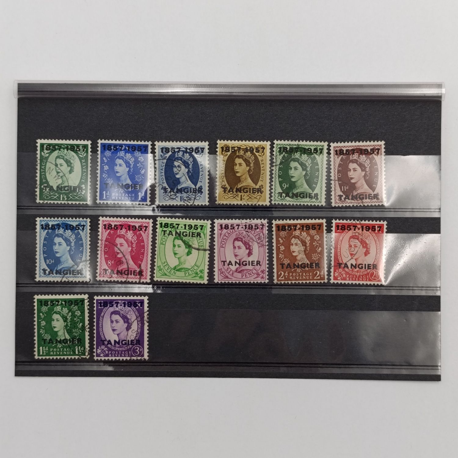 Great Britain Tangier 1857-1957 overprint used stamps