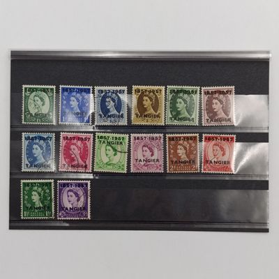 Great Britain Tangier 1857-1957 overprint used stamps