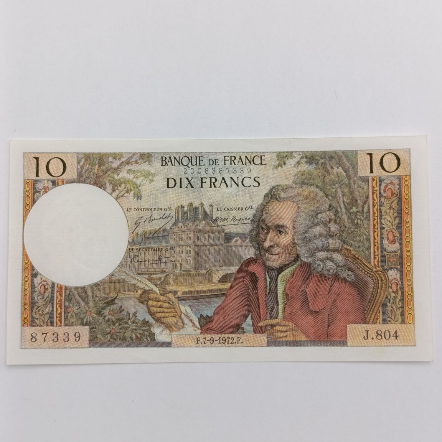 France 10 frames voltaire 7-9-1972 UNC with middle duet