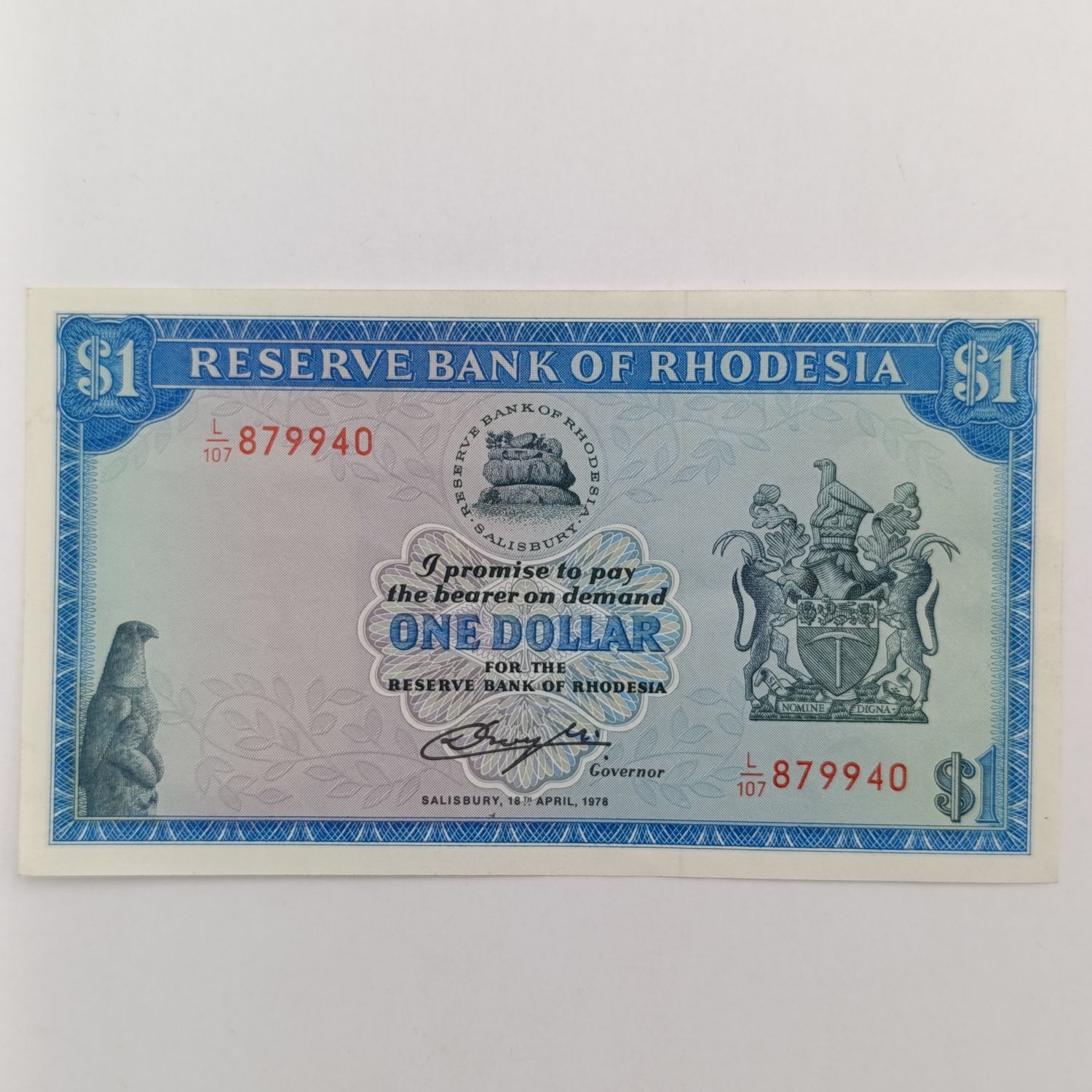 Rhodesia 1978 One Dollar uncirculated