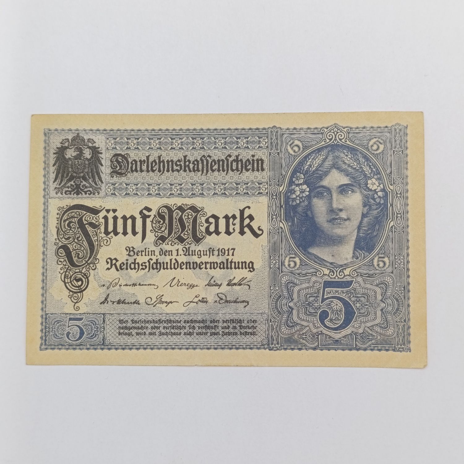 1917 Germany 5 Mark AU