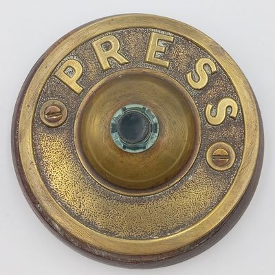 Antique brass Press bell