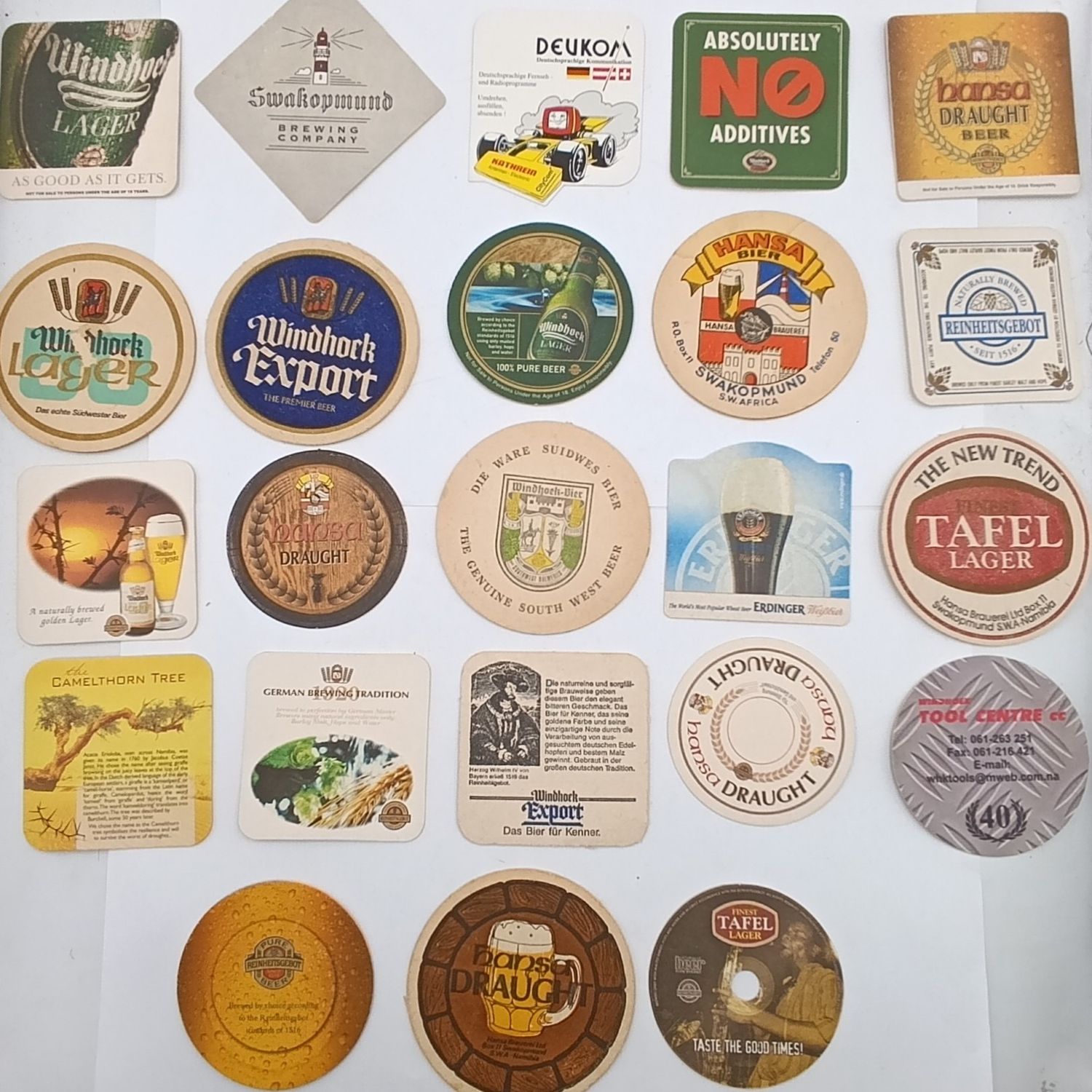 Lot of 43 Namibian Beer coasters