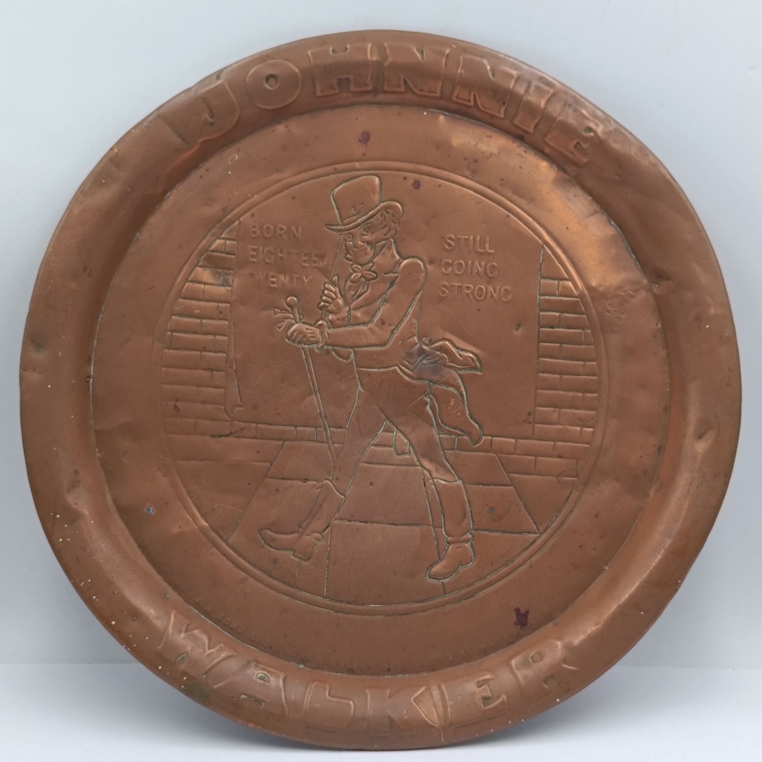 Antique Johnnie Walker Copper tray
