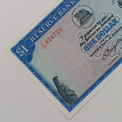 Rhodesia $1 banknote 18 April 1978 uncirculated Rhodes watermark