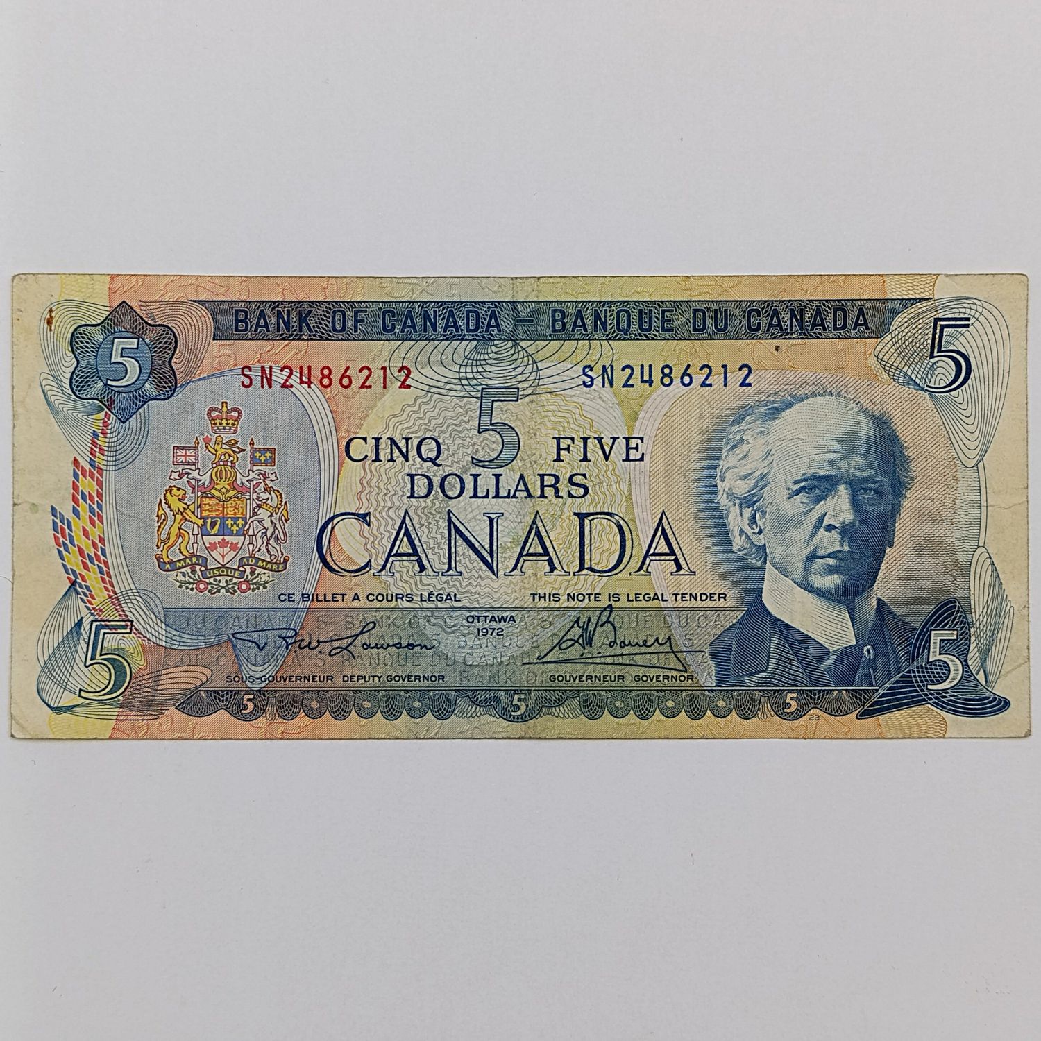 Canada 1972 Ottawa $5 banknote