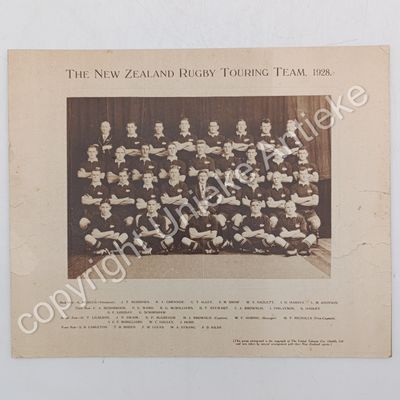 Springbok rugby touring team to New Zealand 1937 photo - presented by Springbok cigarettes and Tabaccos