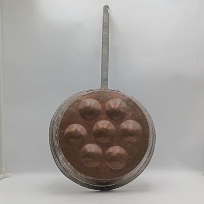 Large Antique Copper egg pouching pan