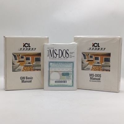 Vintage Microsoft MS - DOS Operating system with folder manuals