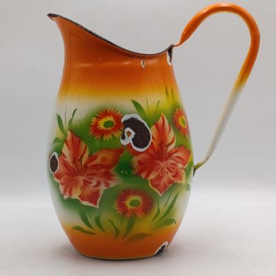 Vintage Czechoslovakian enamel pitcher