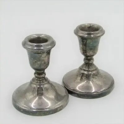 Pair of Lambidis original Silverplated candle holders