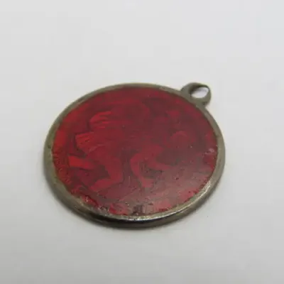 Silver enameled St Christopher inscribed To Babs from Hal