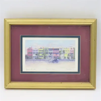 Jeanie Drucker Rainbow Row Charleston S.C. - Small print in frame