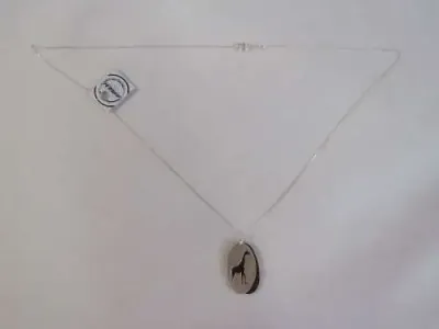 Amari sterling silver and ebony pendant with necklace - Giraffe