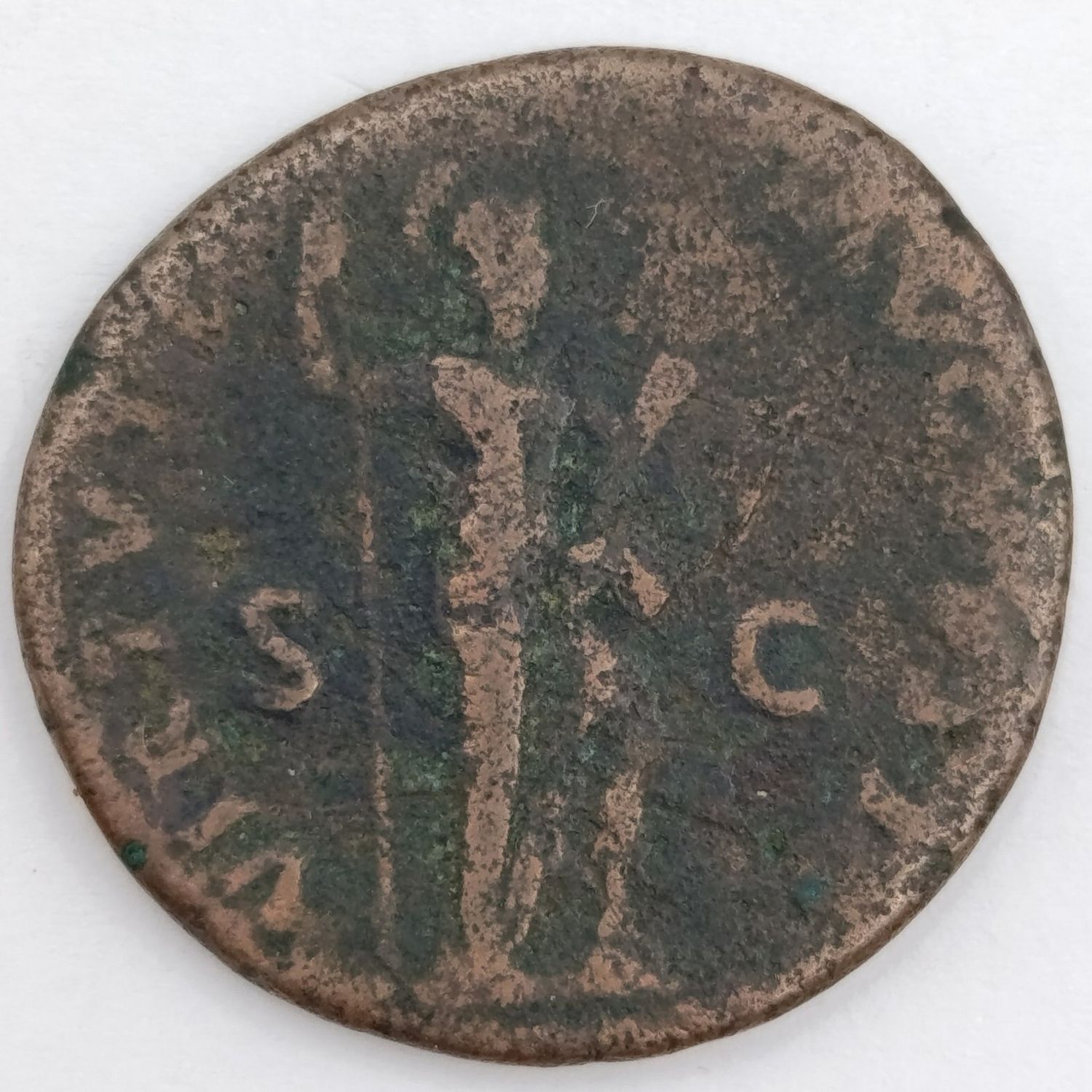 Imperial Roman Dupondius copper coin with Emperor Domitian - 81-96 AD