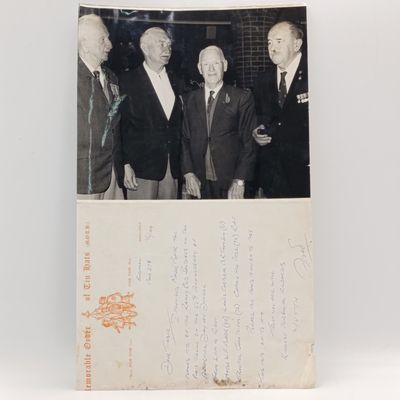 1964 Moth letterhead and photo taken on 50th Anniversary of Armistice Day - on the back rules and constitution of the 6th SAI Association