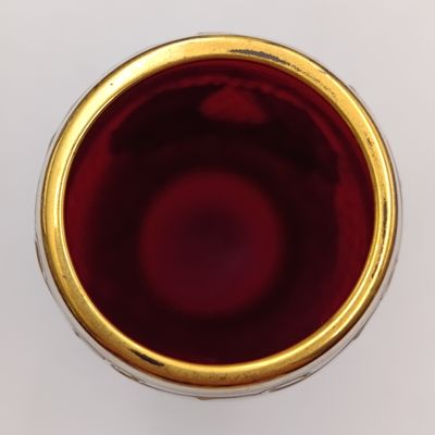 Vintage Czech Ruby glass vase with gold overlay