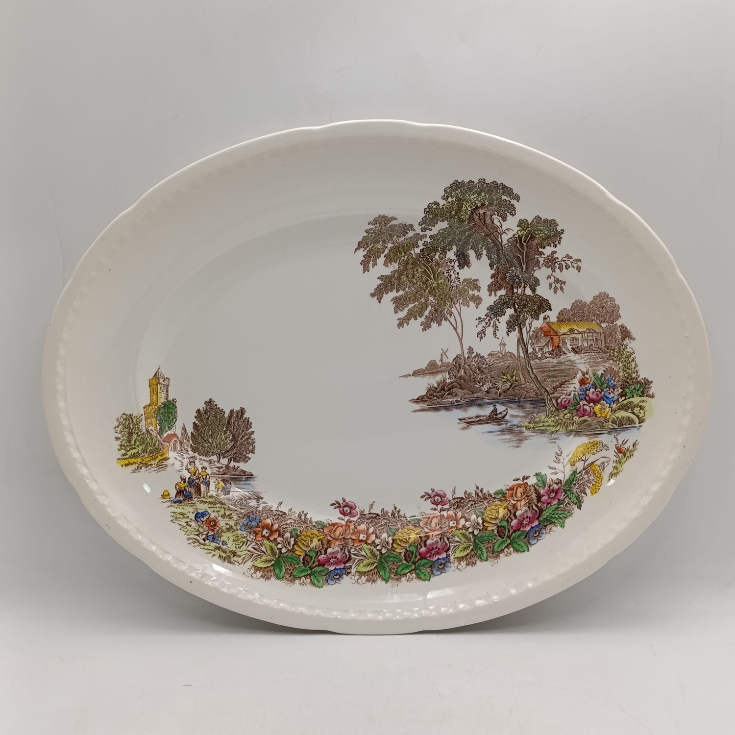 Vintage Swinnerton's The Ferry oval porcelain platter - size 43cm by 34cm