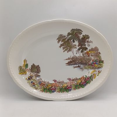 Vintage Swinnerton's The Ferry oval porcelain platter - size 43cm by 34cm
